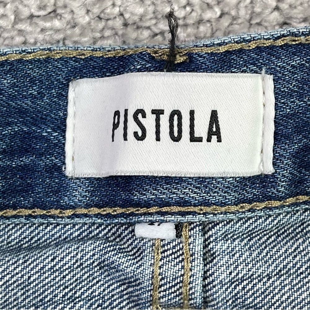 Pistola Distressed Straight Leg Jeans Womens 27 Button Fly Cropped Denim - Picture 6 of 14